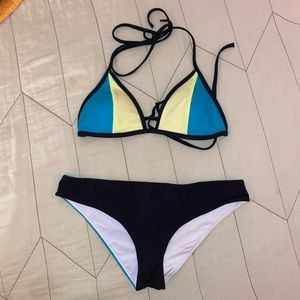 PINK Victoria secret color block matching bikini